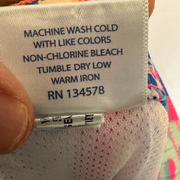 Vineyard Vines Swim Trunks M Pink Blue Floral Shell Print Board Shorts - Picture 6 of 8